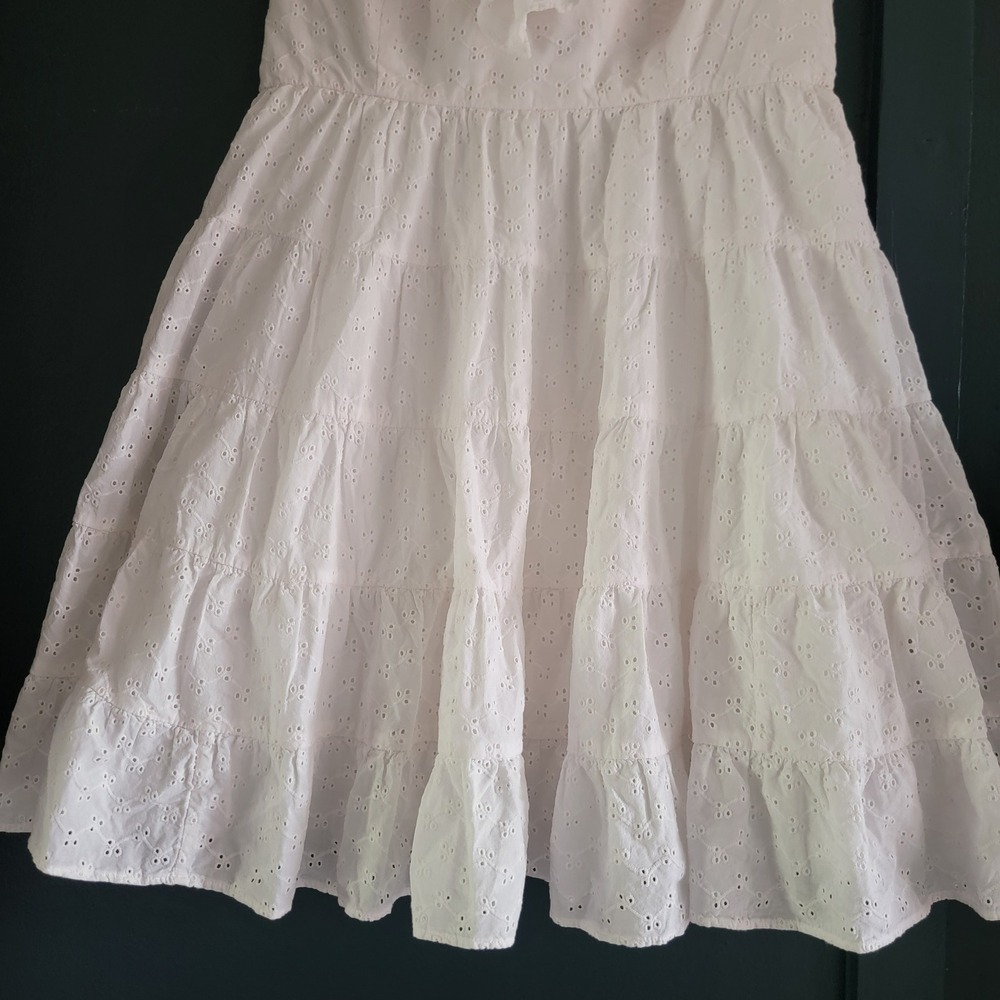 Lilly Pulitzer White Cotton Emie Babydoll Eyelet Tiered Ruffle Mini Dress Sze 10 - Picture 10 of 13